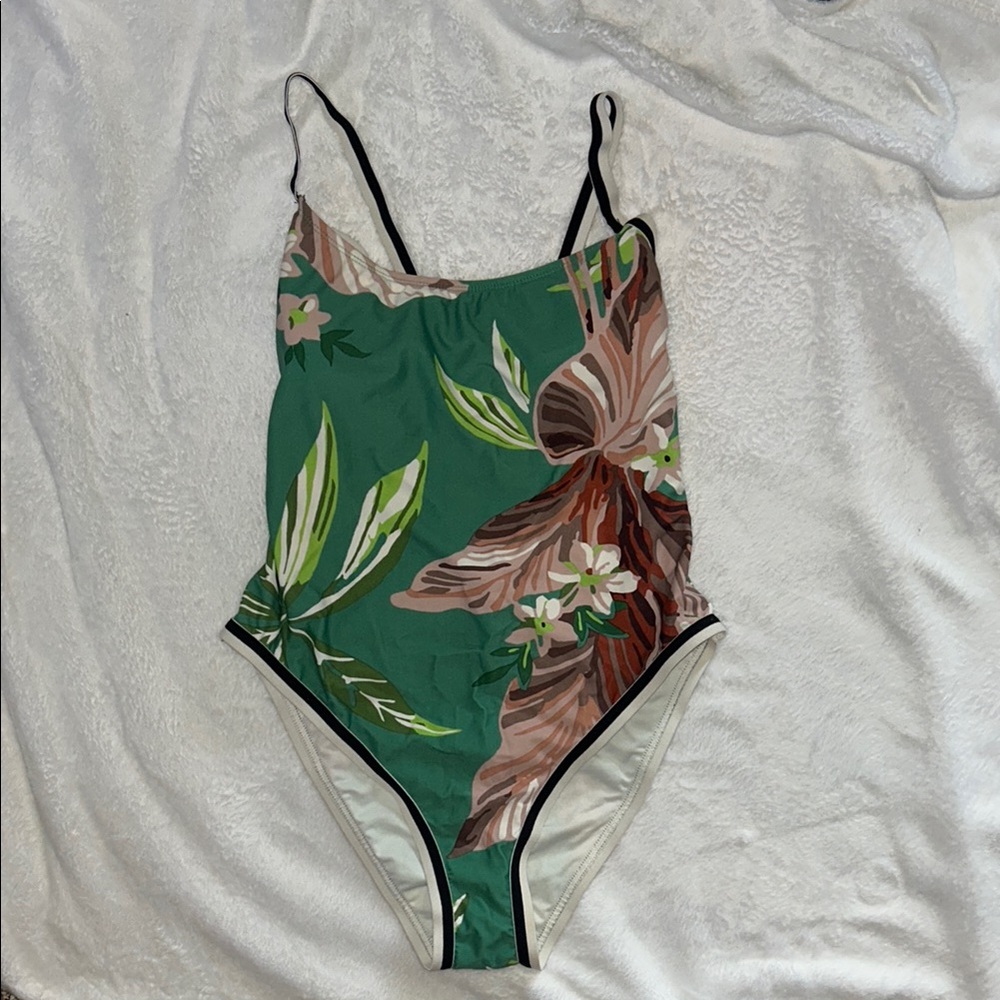 Green Floral One-Piece Swimsuit